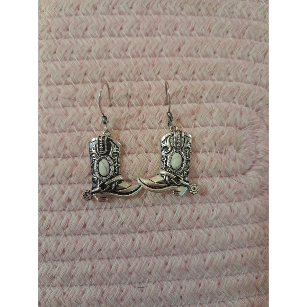 Wrangler Western Boots Horse Dangle Earrings Retro Country Chocha Jewelry